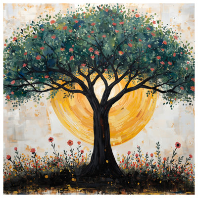 Arbre avec toile de soleil sur toile tendue en plusieurs tailles