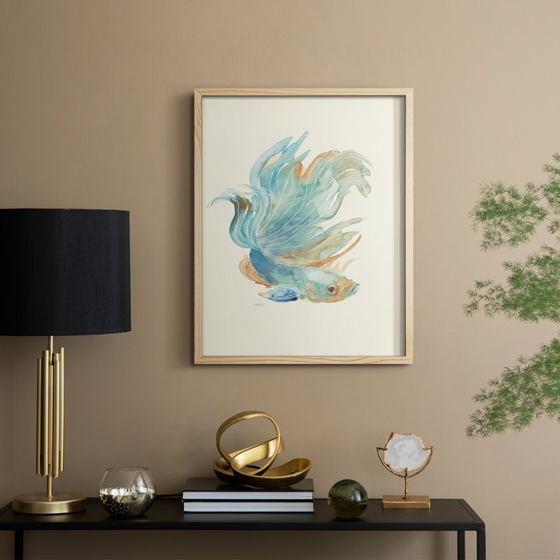 Betta I Framed Print - Solid Wood, Natural, 15" H x 12" W