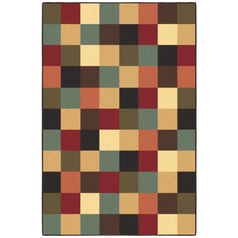 Non-Slip Checkered Area Rug For Living Room, Hallway Runner, Entryway Rug, Rectangle 3'3" x 4'7" 