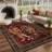 Gemini Oriental Machine Washable Red Indoor Area Rug with Non-Slip Backing-615691499-615872976