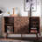 Simple solid wood carving storage cabinet