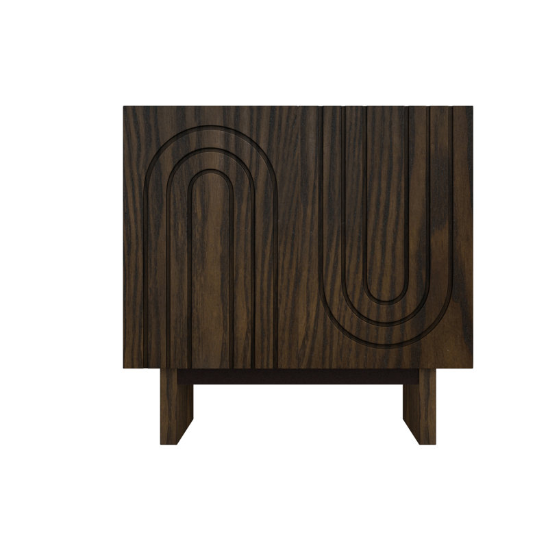 Buffet décoratif 2 portes en bois brun Davana, Brun
