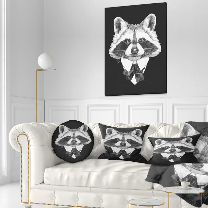 Coussin lombaire en costume d’animal raton laveur