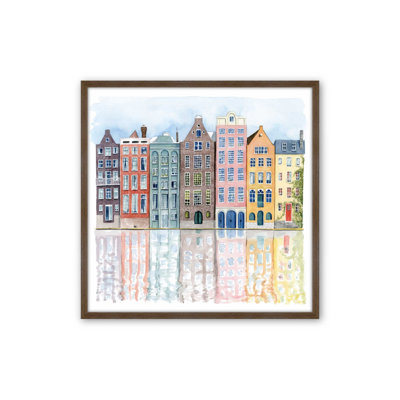 Neighborhood I by Grace Popp Pastel Colorful Row Houses Graphic Art
