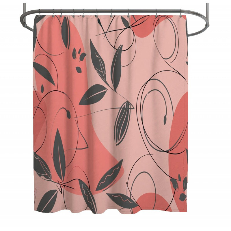 Rideau de douche floral - Décoration salle de bain-13163, H 93 po x l 70 po