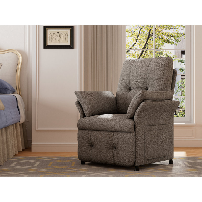 Fauteuil inclinable électrique l 34 po avec massage par vibration et chauffage, Gris lin