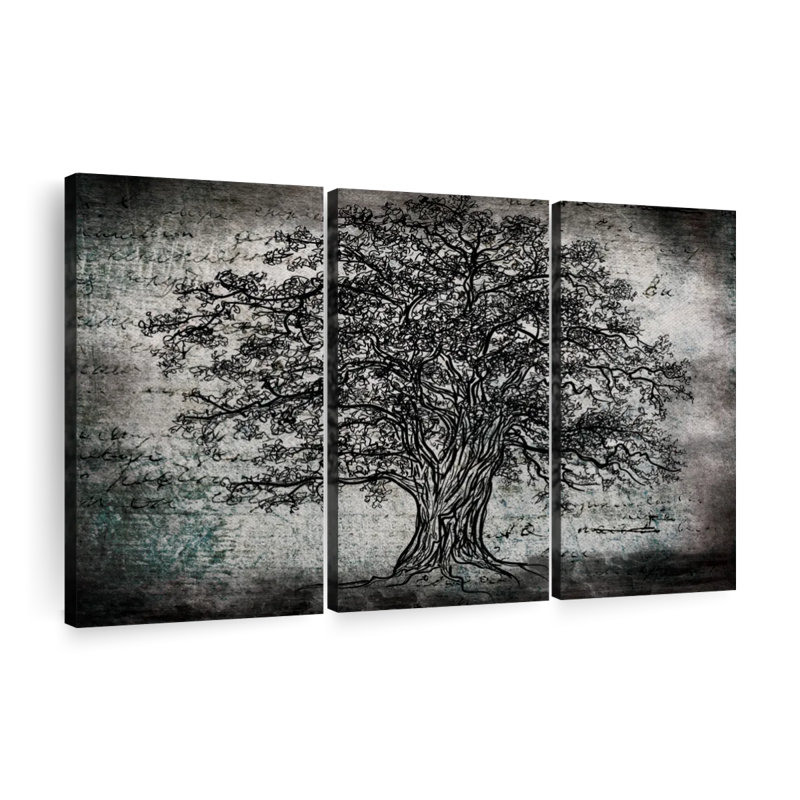 «Old Oak Tree Grunge», reproduction sur toile, H 65 po x l 42 po x P 1,25 po