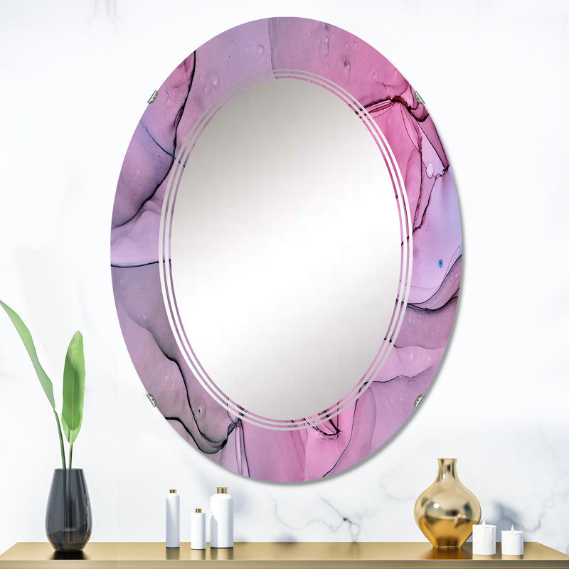 Miroir mural rose et mauve, 36 po x 24 po
