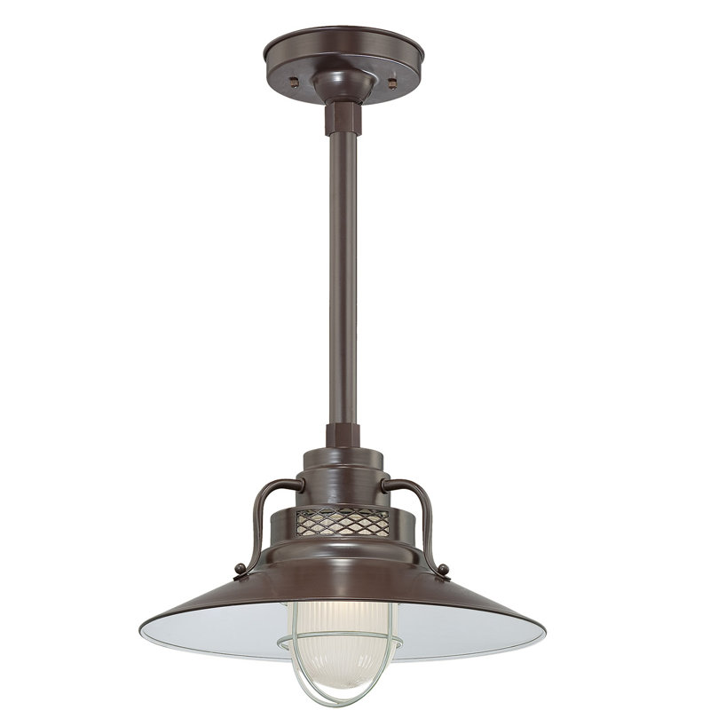 Luminaire suspendu conique à 1 lumière Eliseo, Bronze architectural, H 9,5 po x l 14 po x P 14 po