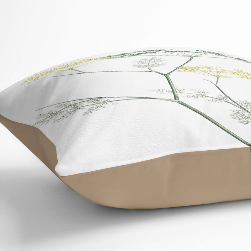 Floral Square Throw Cushion, Stone, 55cm H x 55cm W x 20cm D