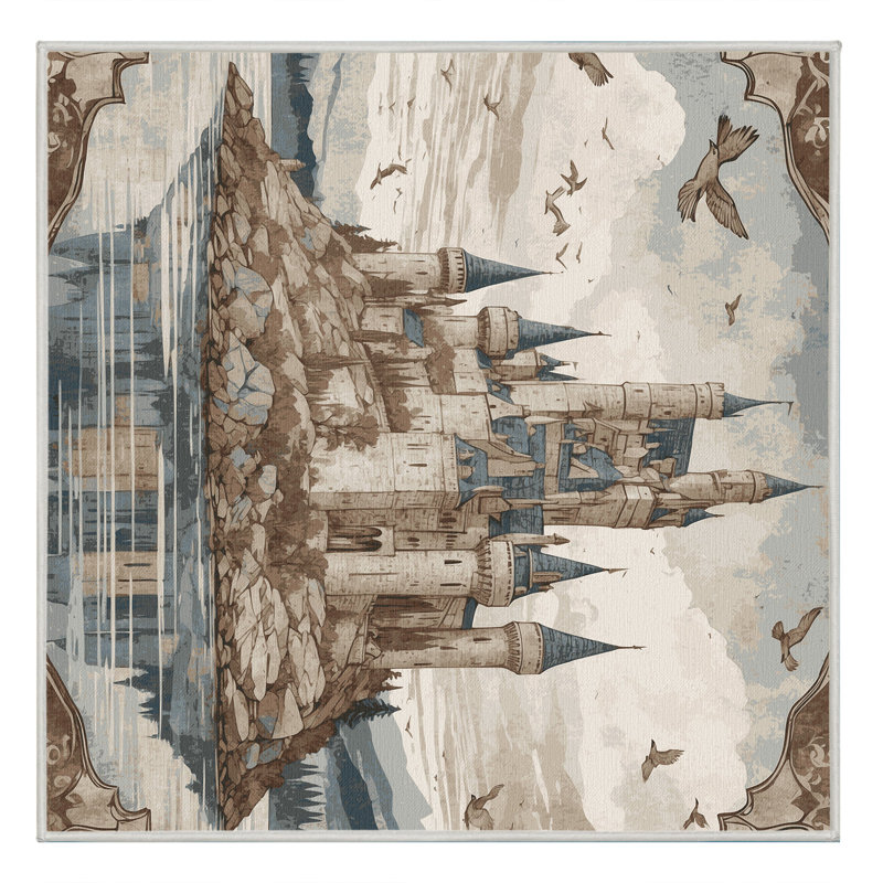 Tapis Â« Murs enchantÃ©s Â», Carré 3 pi