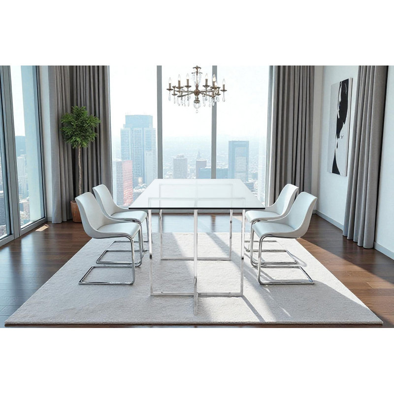 Pangea Home 71" Beverly Large Rectangular Modern Indoor Kitchen Office Conference Dining Table
