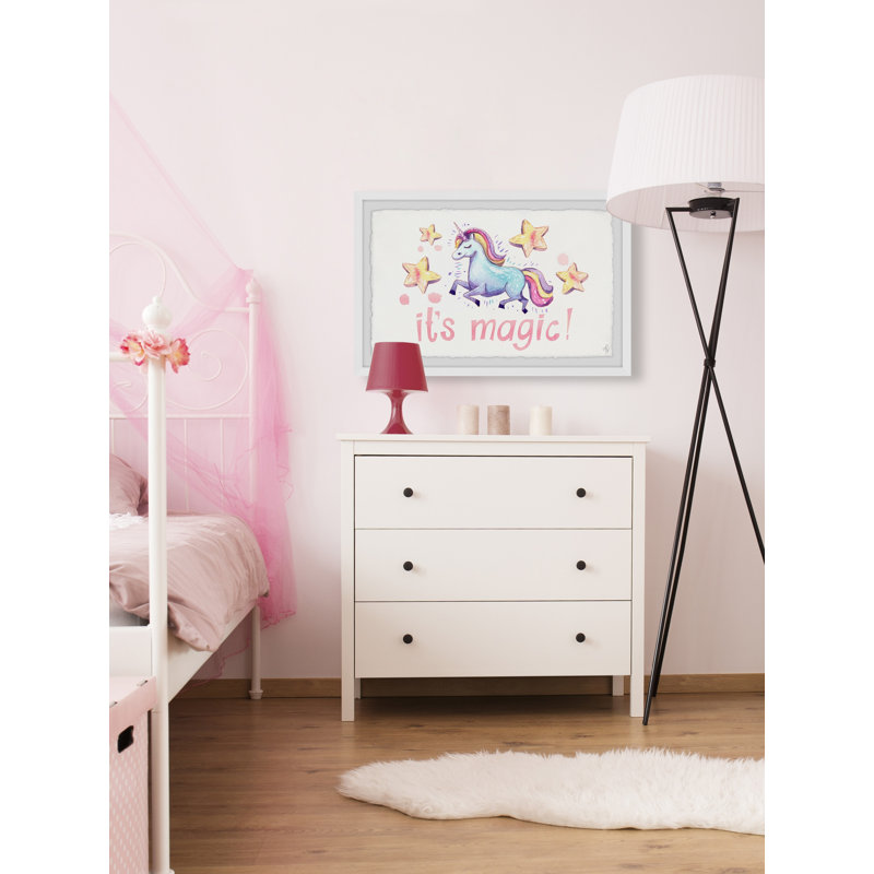 «Czajkowski», impression encadrée de licorne mignonne, H 8 po x l 12 po x P 1,5 po