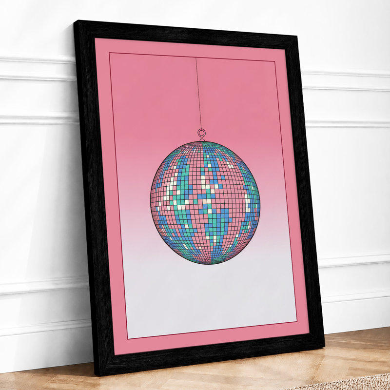 Disco Ball Nostalgia Retro - Framed Print, A1 - 84.1 x 59.4 cm, Black