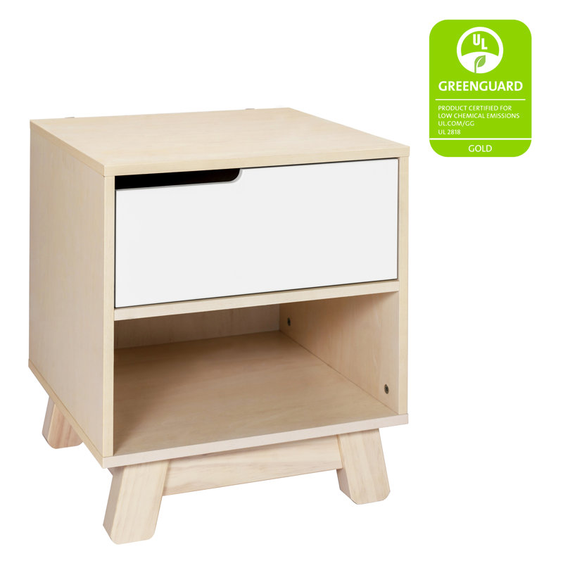 Hudson 1-Drawer Nightstand with USB Port, Washed Natural