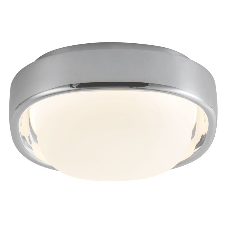 Pebble 8-in Silver dimmable LED Flush Mount, Chrome