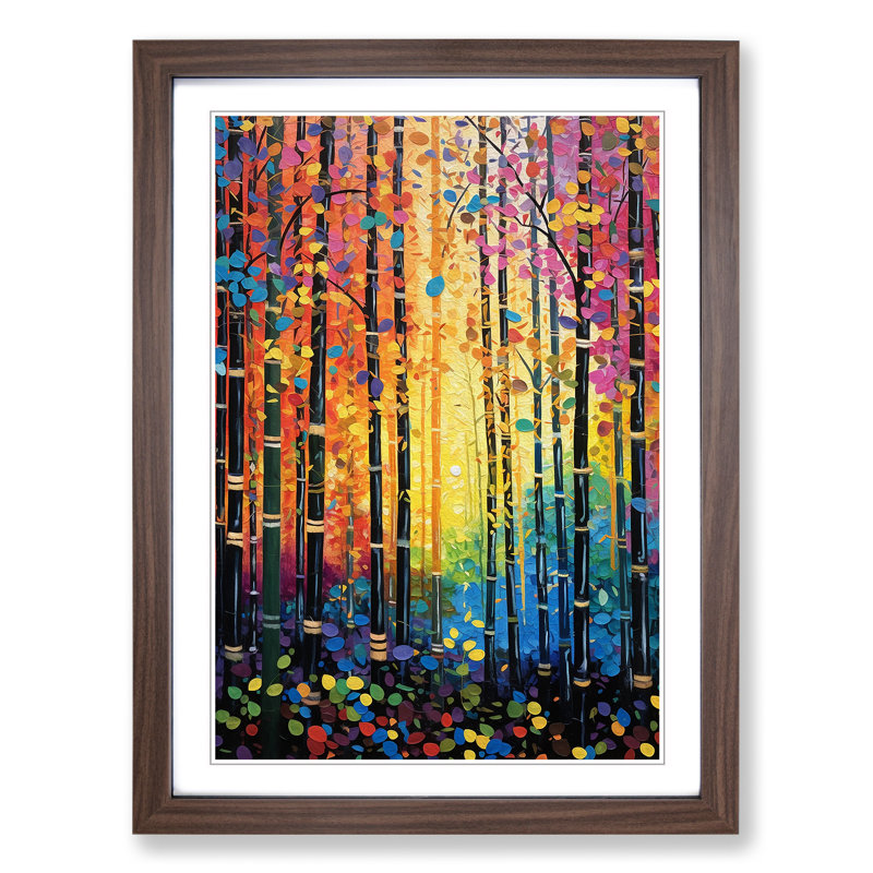 Single Picture Frame Print on Wood, 46cm H x 34cm W, Walnut Framed