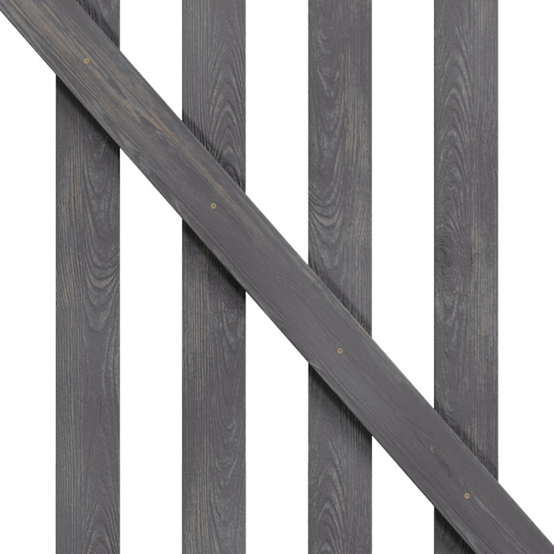 Adelheid Wood Gate, 120cm H x 76cm W x 5cm D, Grey