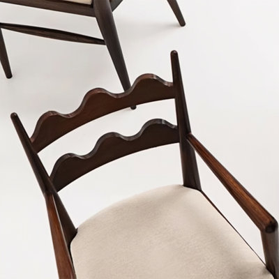 22.44 Beige Solid back arm Chair(Set of 2)