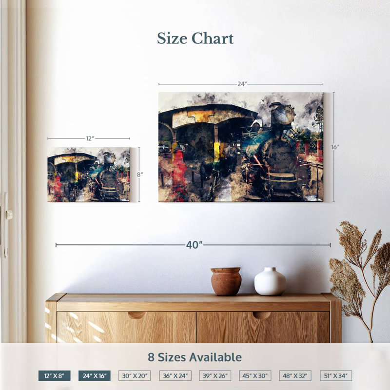 Mehar Steam Train, 16" H x 24" W