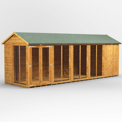 Powersheds 20 x 6ft Timber Tongue & Groove Apex Summerhouse Combi (includes 4ft Side Store)