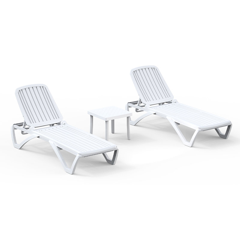 Chaise longue d'extérieur avec table Sereby