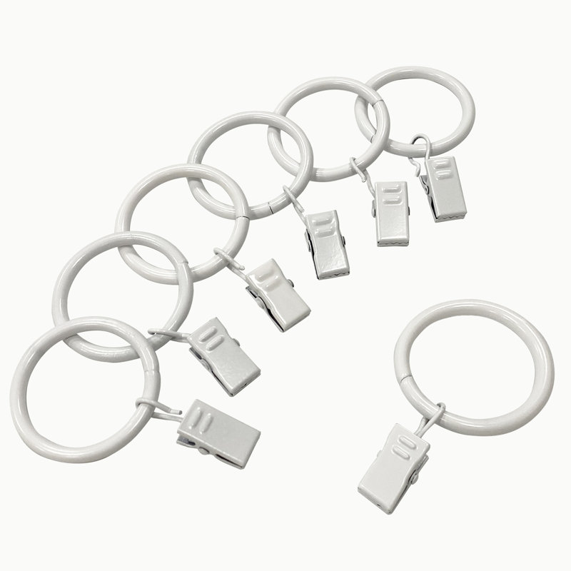 Anneaux de rideau Fraida, 2,6 po x 1,6 po x 0,4 po, Blanc