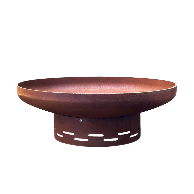 Round Wood Burning Smokeless Fire Pit, 31cm H x 91cm W x 91cm D