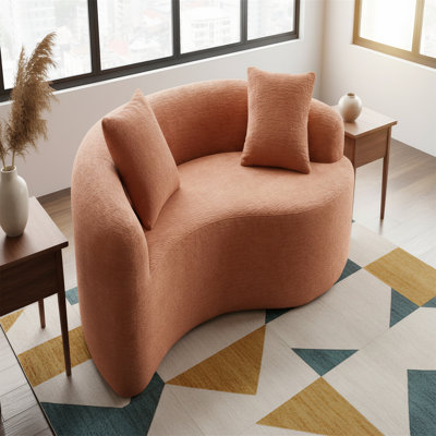 S-curve Chenille Upholstered Sofa Set