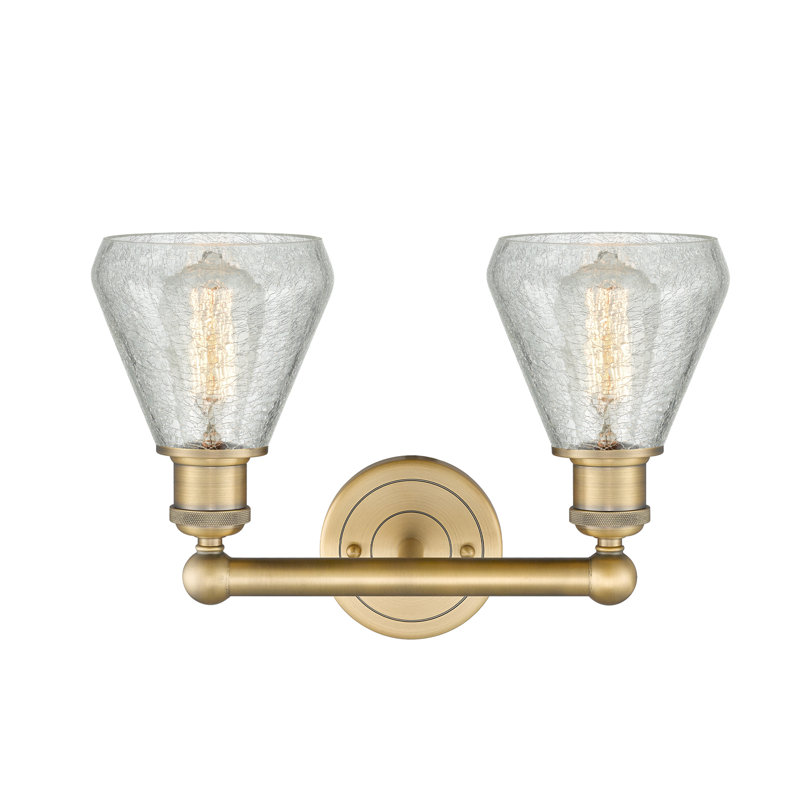 Éclairage pour meuble-lavabo à 2 lumières 15 pouces Petronille, Laiton brossé