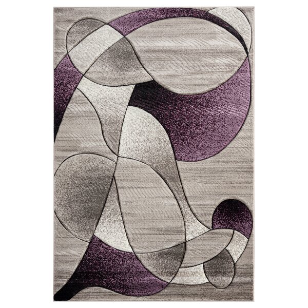 Wrought Studio Nekizia Abstract Purple/Gray Area Rug & Reviews | Wayfair