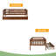 Lit de jour simple en bois avec deux tiroirs-226587324
