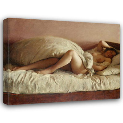 «Slumbering Woman» par Johann Baptist Reiter - Art mural sur toile tendue avec châssis