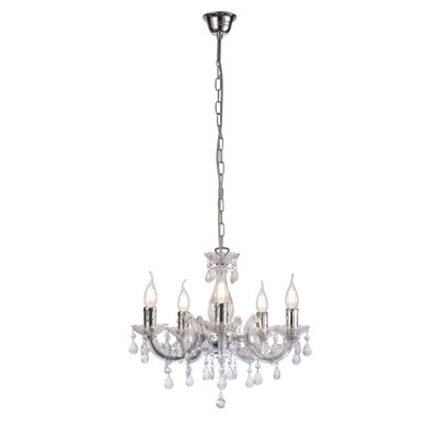 Grantham 5 - Light Candle Style Chandelier