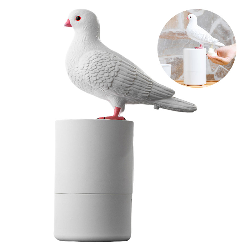Distributeur de savon en forme de pigeon Laveuse à main à induction automatique Mousse fine Détecteur automatique de mousse hygiénique sans contact