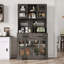 Armoire garde-manger 71 "avec station de charge et supports à vin Farmhouse 71"