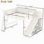 Lit mezzanine avec tablettes de rangement et garde-robe, lits mezzanine en bois massif avec glissière amovible et échelles-131128817-131128820
