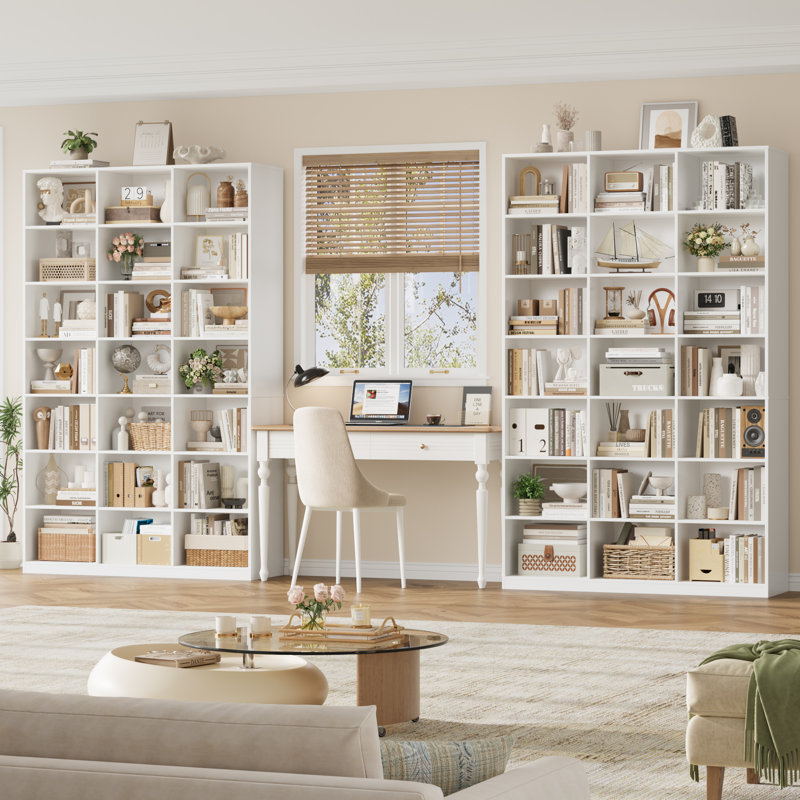 Ensemble de 2 bibliothèques standard à 86 niveaux H 86 "(ensemble de 2), White