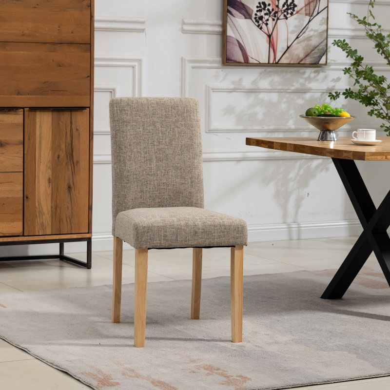 Akram Velvet Upholstered Dining Chair, Light Brown