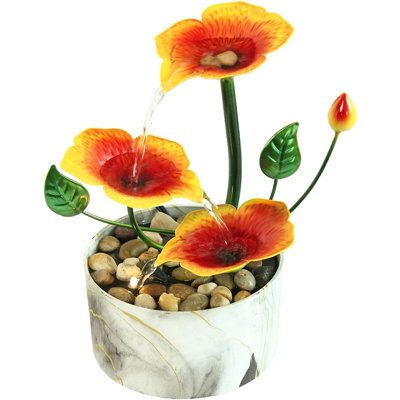Tabletop Fountain Water Fountain Indoor Waterfall Fountain 3-Tie...