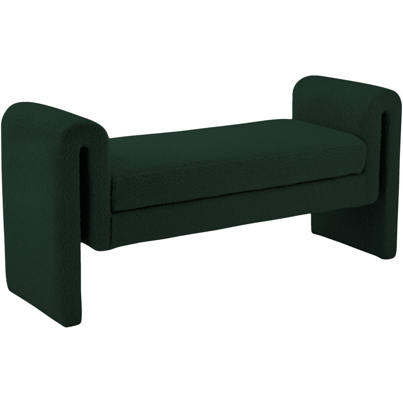 Banc rembourré Boucle, Tissu bouclé vert