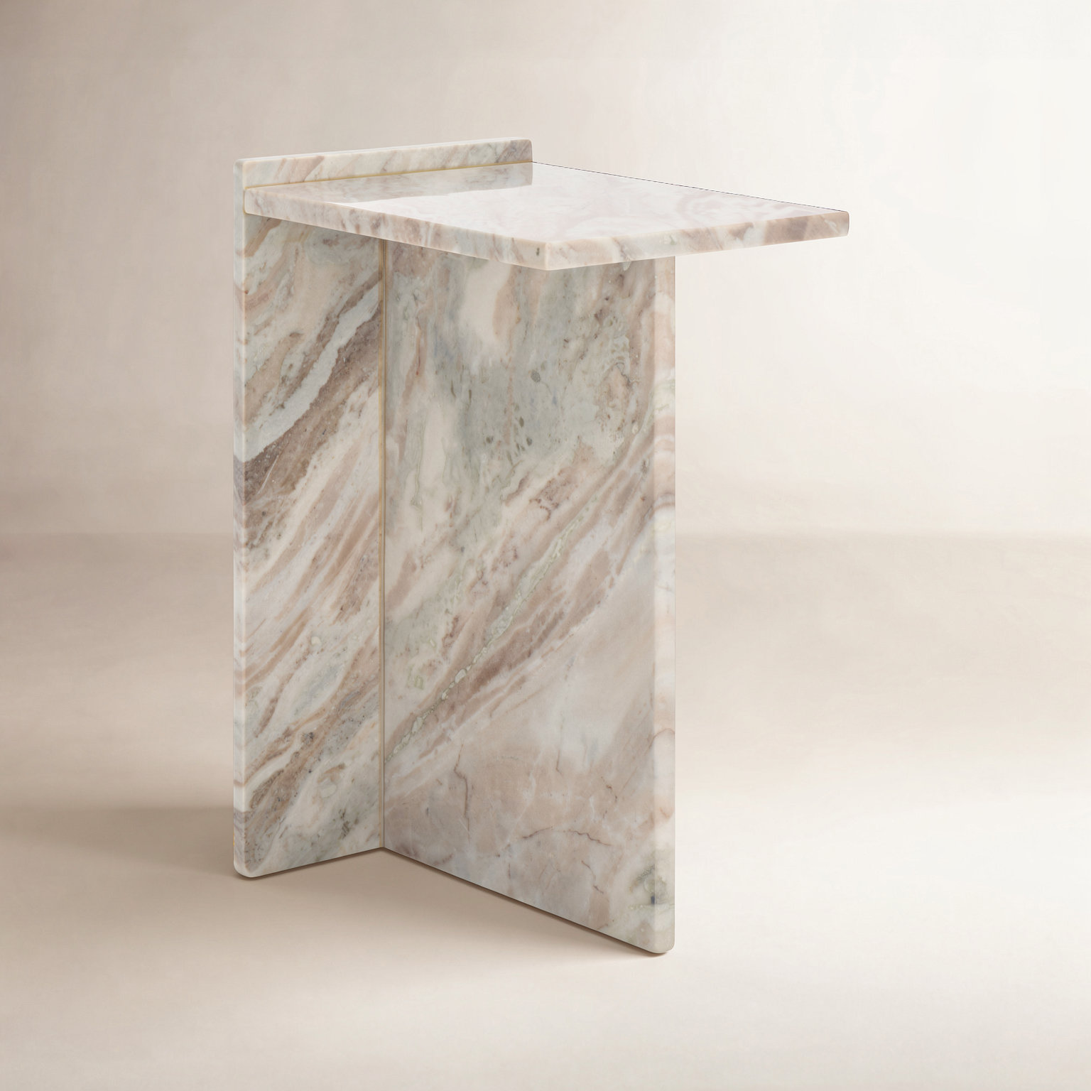 16" Genuine Marble End Table