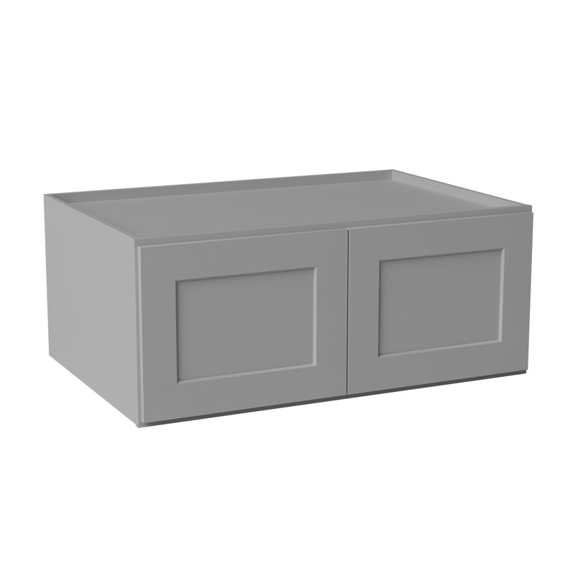 Armoire de cuisine en bois massif prête à assembler, Gris, H 15 po x l 36 po x P 24 po