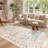 Washable Floral Area Rugs Boho Large Rugs Non-Slip for Bedroom Soft Rubber Backed Carpet-1904682785