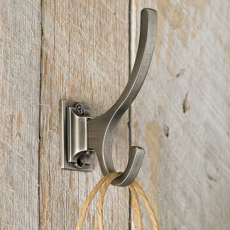 Transitional Metal Wall Hook, Antique Nickel