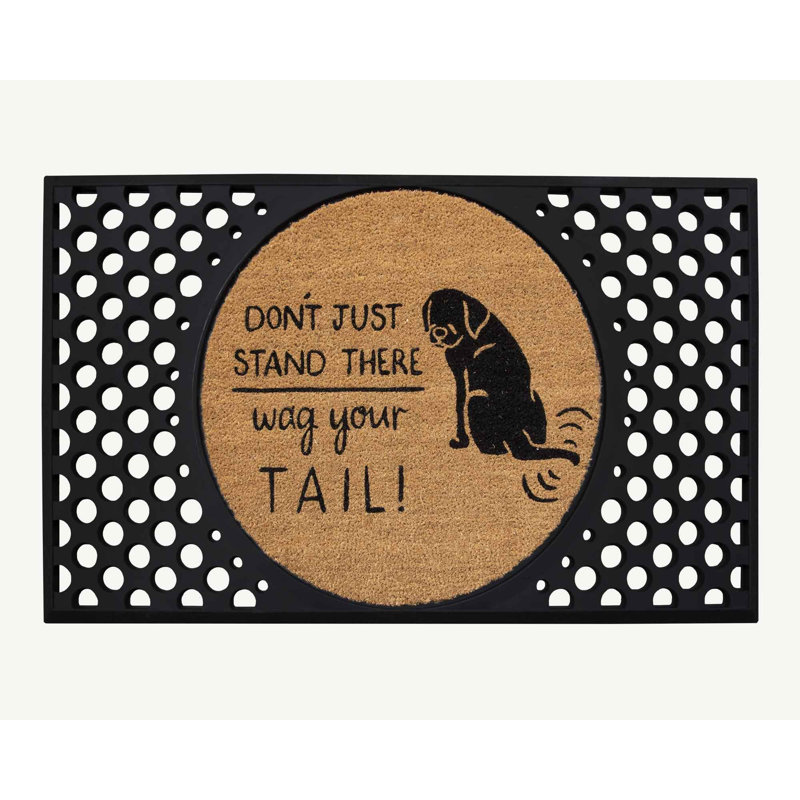 Ensemble de tapis d'entrée convertibles 4 chats et chiens, Wag Your Tail, rond