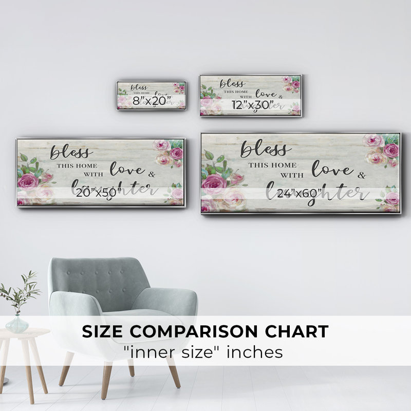 Love and Laughter - Toile encadrée, H 8 po x l 20 po