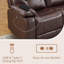 Canapé inclinable capitonné classique en cuir fleur à grain supérieur de 83,86 po - Deux porte-gobelets cachés et ports de chargement USB-808573870