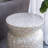 14x14x20" Round Bamboo Accent Table with White Capiz Shell Design