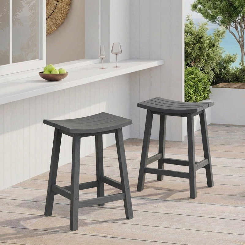 Tabouret de comptoir de cuisine Backless, Gris, 24"